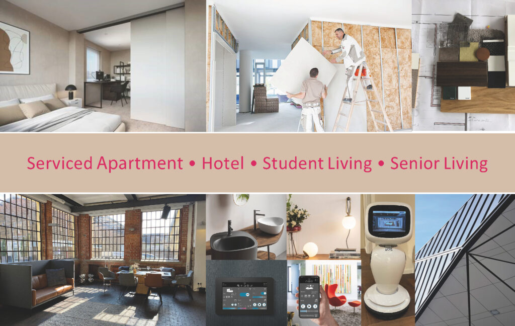 Hospitality-Bereiche: Serviced Apartment, Hotel, Student Living, Senior Living
